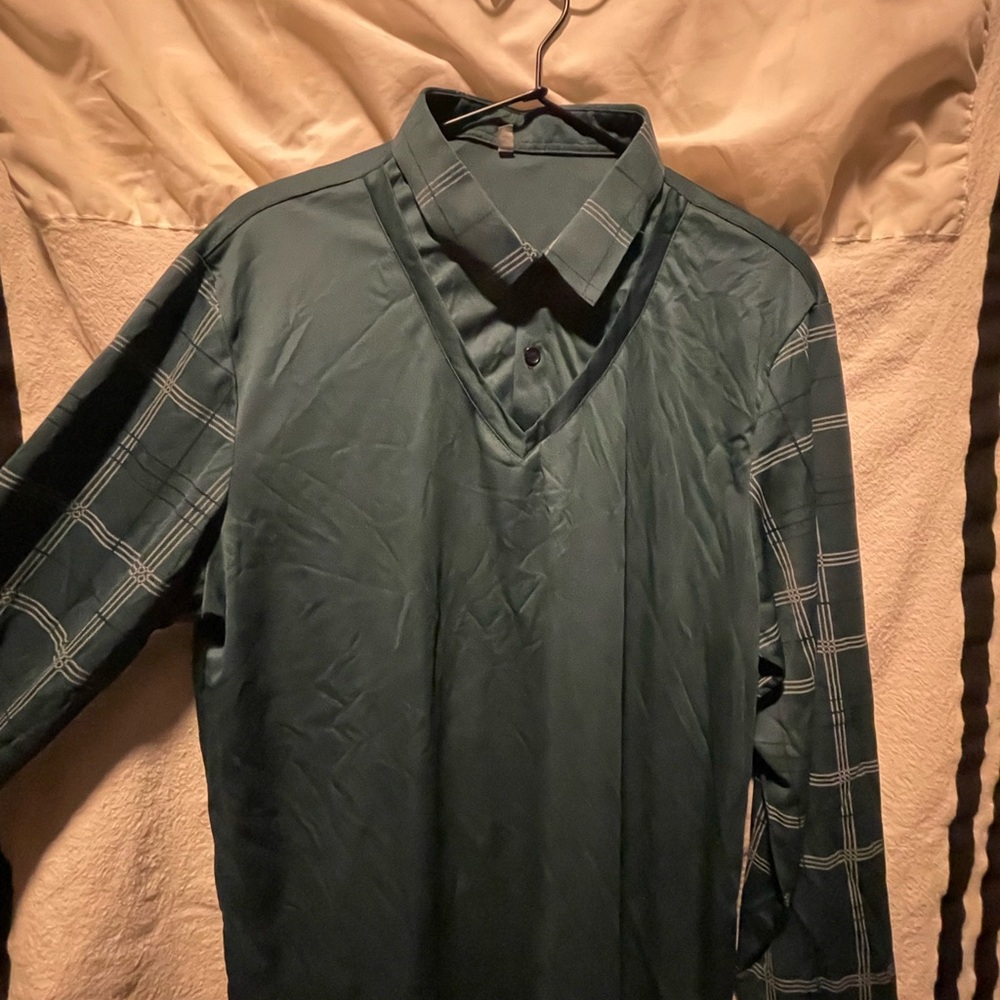 Stylish Green Plaid Long Sleeve Shirt